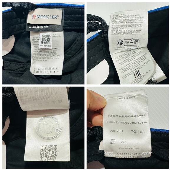 Moncler X Adidas Originals Baseball Cap OS Blue Jacquard Strapback Hat NWT #SYFH - Picture 14 of 15
